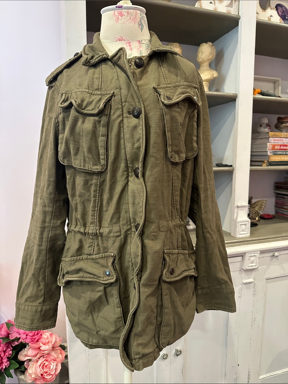 Free People Olive Green Utility Jacket